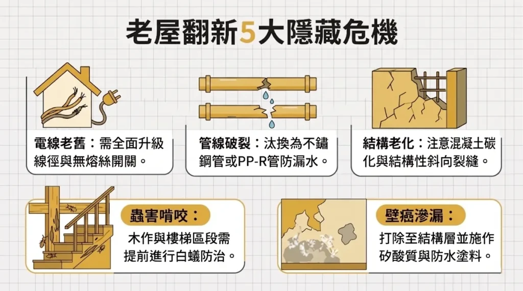 40年老屋翻新5大隱藏危機與水電結構問題