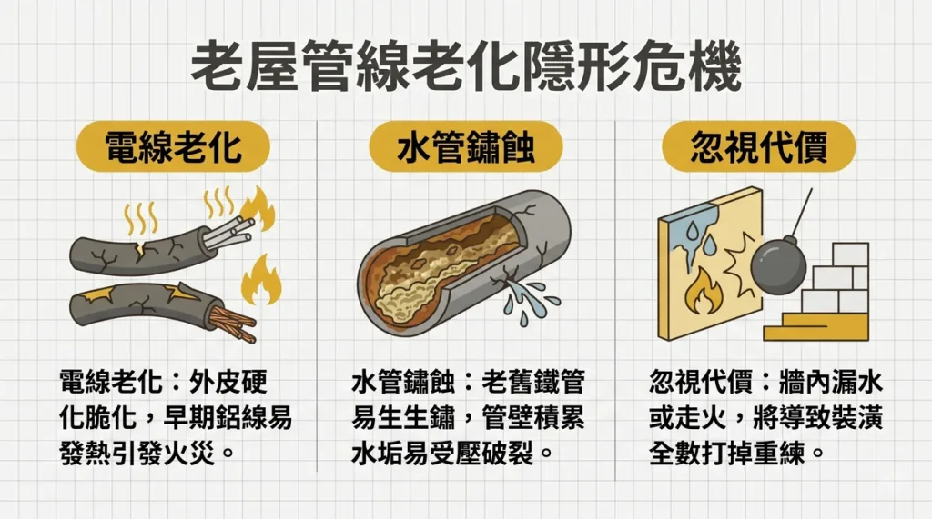 老屋翻新水電管線老化危機與重拉必要性