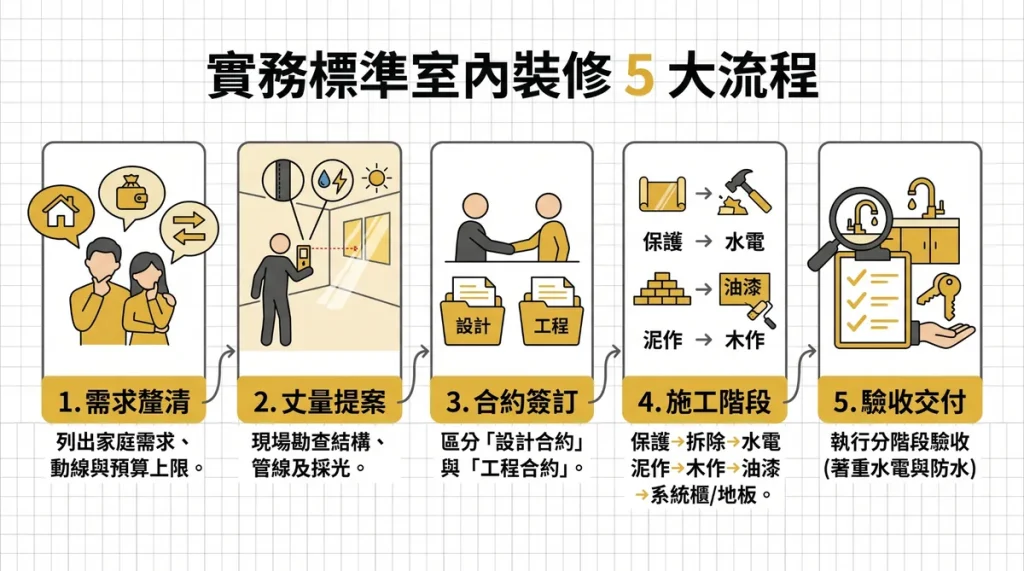 標準室內裝修流程五大步驟